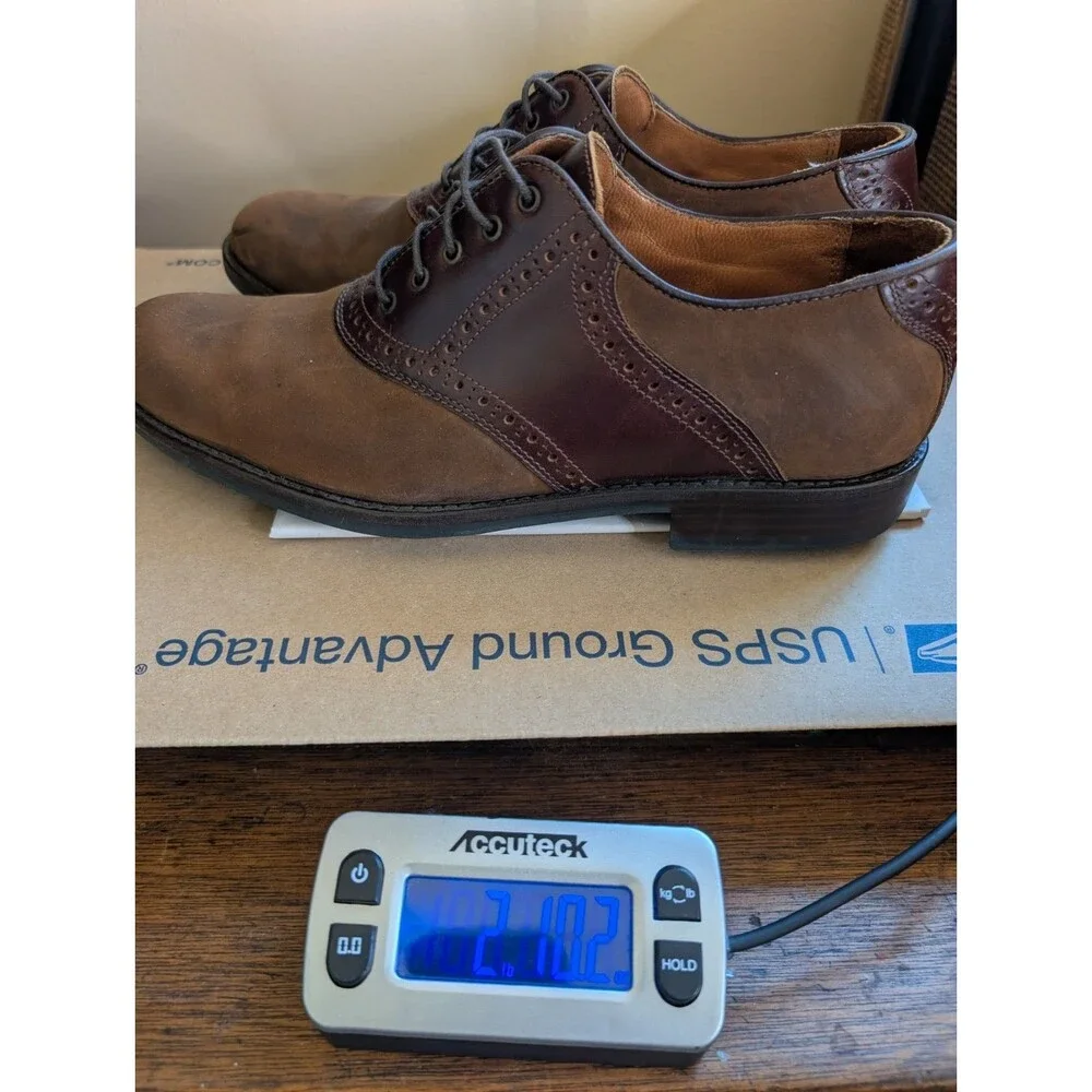 Johnston & Murphy 9 Saddle Shoes Oxfords Leather Suede Brown Formal Wedding Work